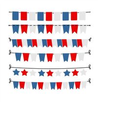 4th of july Banner Stars Cuttable Design Pack SVG PNG DXF & eps Designs Cameo File Silhouette