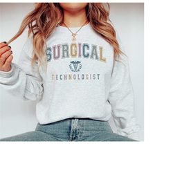 surgical tech sweatshirt, varsity surg tech crewneck sweater, surgical technologist week gift, scrub tech certified cst
