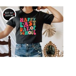 last day of school teacher shirts retro, end of year teacher gift, vintage teacher tshirt