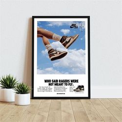 air shoe poster, travis scott cactus jack air shoe ad framed, wrapped, printed, hanging canvas art