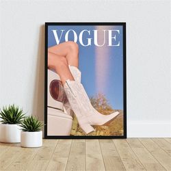 fashion magazine poster, retro magazine print, vintage fashion poster, luxury fashion canvas, trendy wall art, retro fas