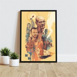 breaking bad tv series poster, modern tv series  print, breaking bad poster canvas wall decor, tv series art, bryan cran