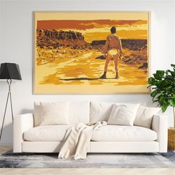 breaking bad tv series poster, walter white print, desert, breaking bad poster canvas wall decor, tv series art, bryan c