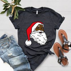black santa claus shirt, african american christmas tee, bla