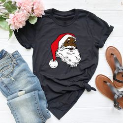 black santa claus shirt, black santa claus tee, african amer