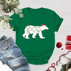 christmas polar bear lights shirt, christmas family tee, chr