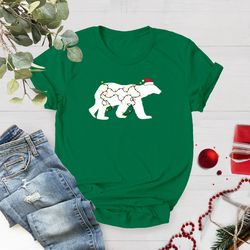 christmas polar bear lights shirt, christmas shirt, funny ch