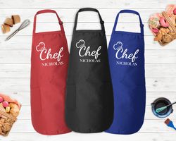 customized apron, chef printed apron, printed kitchen apron