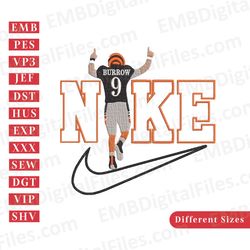 american football joe burrow nike machine embroidery designs