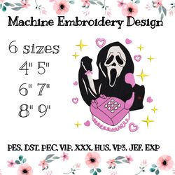 machine embroidery design scream mask