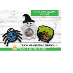 halloween candy dome svg bundle, candy ornaments svg, halloween party favor, trick or treat gifts, paper ornament, cricu