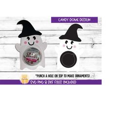 ghost candy dome svg, halloween candy ornaments svg, halloween party favor, trick or treat gifts, paper ornament, cricut