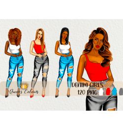 denim girl clipart