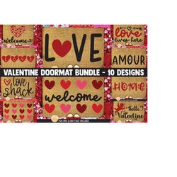 valentine's day doormat svg bundle, valentine svg, welcome door mat, spring doormat, valentine's day decor, cut files fo