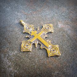 gutsul brass cross necklace,handmade cross necklace pendant,christianity cross pendant,ukraine gutsul cross jewelry