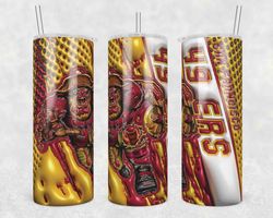 san francisco 49ers 3d inflated tumbler wrap, 49ers mascot 3d inflated png, nfl tumbler template