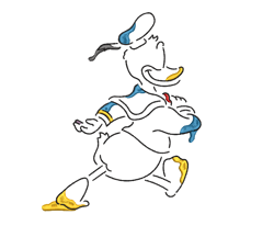 donald duck line art embroidery design - classic pose