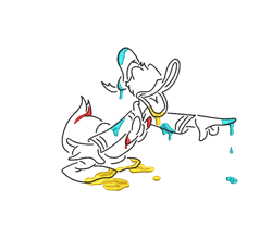 donald duck line art embroidery design - quirky expression