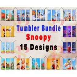 15 designs snoopy tumbler png bundle, snoopy png, snoopy tumbler, snoopy 20oz, snoopy sublimation, skinny tumbler 20oz,