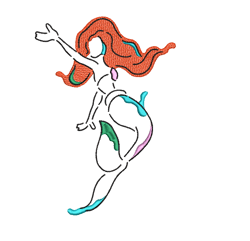 little mermaid's : line art embroidery pattern