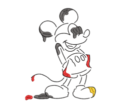 disney's iconic mickey: elegant line art embroidery design