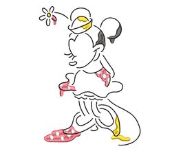 disney's iconic minnie: elegant line art embroidery design