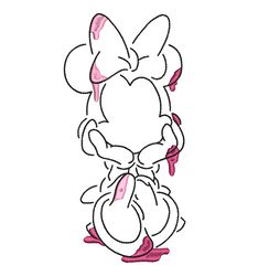 disney's iconic minnie: elegant line art embroidery design