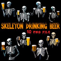 skeleton drinking beer10 png files digital download sublimation