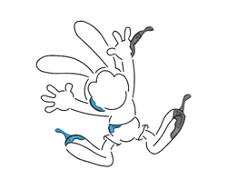 oswald the lucky rabbit line art embroidery design