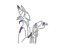 maleficent line art embroidery design: disney's enchanting villainess