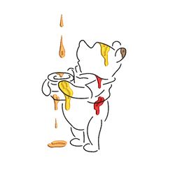 hundred acre magic: winnie the pooh line art embroidery design