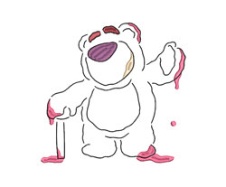 strawberry scents & secrets: lotso line art embroidery design, toy story pattern