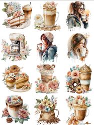 price per pack, 12 pcs/pack. coffee girl stickers craft and scrapbooking stickers kids toys book decorative sticker.