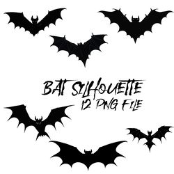 bat silhouette 12 png files digital download sublimation
