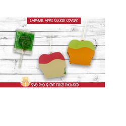 caramel apple sucker cover svg, fall sucker svg, halloween lollipop svg, sucker holder, paper lollipop holder, cricut, s