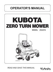 zg327a zero turn mower operator instruction maint manual kubota