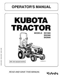 bx1880 bx2380 bx2680 tractor operators maintenance manual kubota tractor