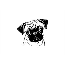 pug svg, pug clipart, pug svg files for cricut, pug silhouette svg, dog svg