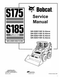 175 185 turbo skid loader service repair manual & parts manual s175 s185 series