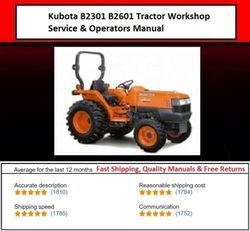 b2301 b2601 tractor workshop service & operator manual kubota