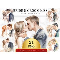 set of 21, bride and groom kiss clipart, wedding day clipart png, marriage clipart, just married clipart, bride and groo