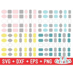 frames svg bundle - labels cut file - vector frames - svg - dxf - eps - png - clipart frames -  silhouette - cricut file