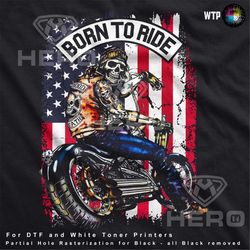 urban skeleton biker png usa flag born to ride motorcycles skull sublimation motorcycle gift idea motorcycle dtf design