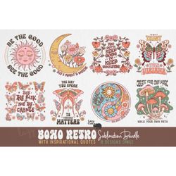 boho retro png sublimation bundle