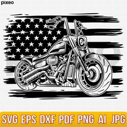 motorcycle with flag svg, motorcycle svg, motorcycle clipart, motorcycle cricut, motorcycle cutfile,american biker vecto