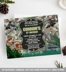 army invitation, army birthday invitation, army birthday invitation, army birthday party invitation, army birthday card