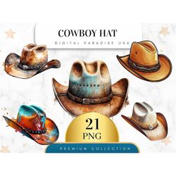 set of 21, cowboy hat clipart, western hat png, cowgirl hat, cowboy accessories, rodeo clipart, sublimation png, wall ar