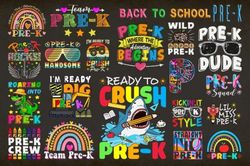 pre-k back to school svg bundle