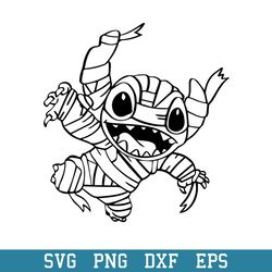 Stitch mummy Horror Halloween Svg, Halloween Svg, Png Dxf Eps Digital File