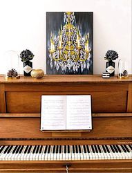 abstract painting oil painting chandelier painting big abstract painting impasto painting antique chandelier wall decor